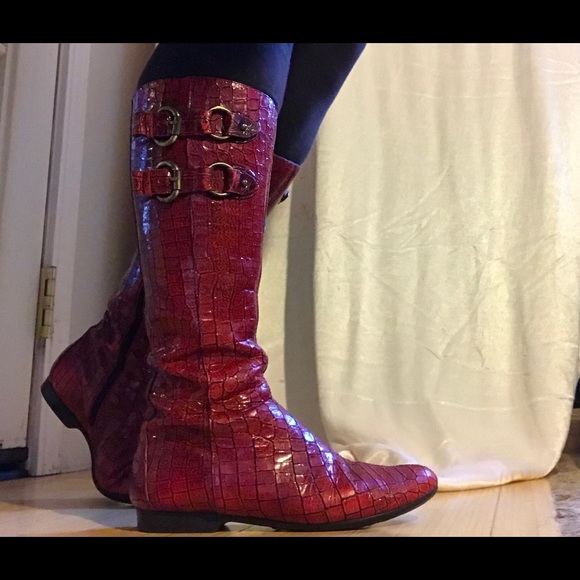 donald pliner red boots